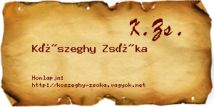 Kőszeghy Zsóka névjegykártya